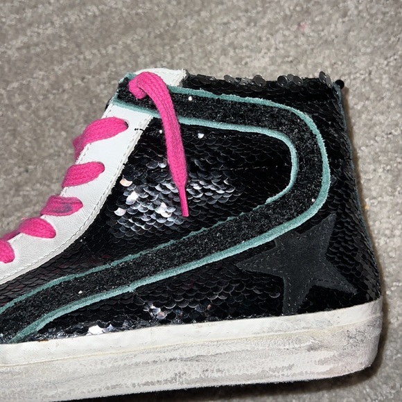 Golden Goose Slides - Pink, Black, White Sequin Sneaker - Picture 8 of 9